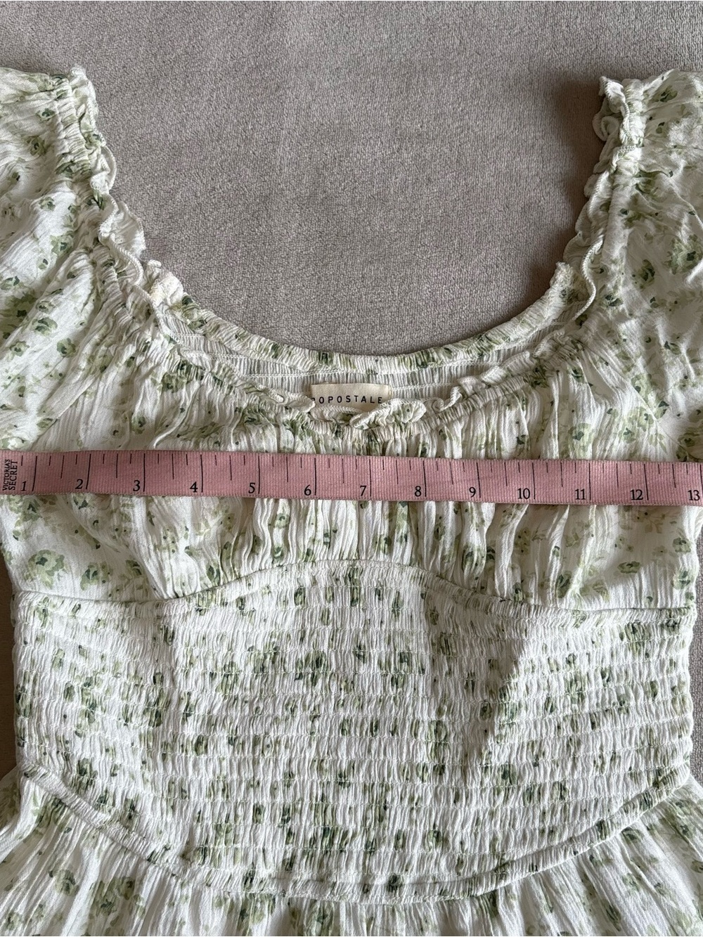 Aeropostale White Dress with Light Green Floral Print - Picture 7 of 8